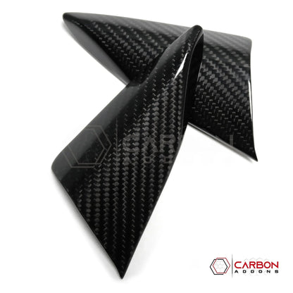 C8 Corvette Real Carbon Fiber Door Window A-Pillar Triangle Trim Covers | Interior Upgrade (2020–2026)