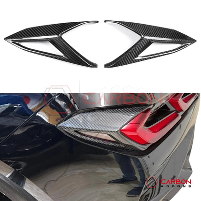 C8 Corvette Rear Taillight Side Lamp Frame Cover – Real Dry Carbon Fiber (2020–2026 Stingray, Z51, Z06, HTC & Coupe)