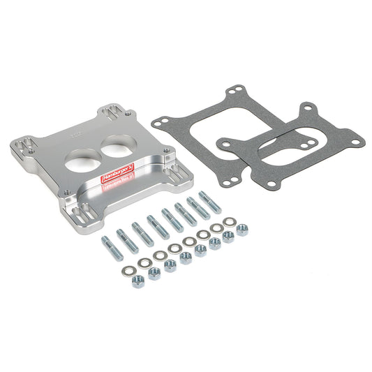 HAMBURGER'S PERFORMANCE PRODUCTS CARBURETOR ADAPTER; BILLET ALUMINUM- 1 IN. HOLLEY 350-600 2BBL TO HOLLEY ADJUSTABLE (HIGH FLOW) 3223
