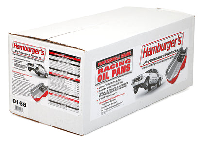 HAMBURGER'S PERFORMANCE PRODUCTS STREET PERFORMANCE OIL PAN; 1955-79 SB CHEVY 283-400; DRIVER'S SIDE DIPSTICK; 7 QT.; 8.25 IN. REAR SUMP DEPTH 0168