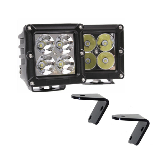 Lazer Star Lights PAIR Spot PR 5 Watt Cubes w/ mount cover wire kit switch & Lower A-Pillar Mounts 55772504