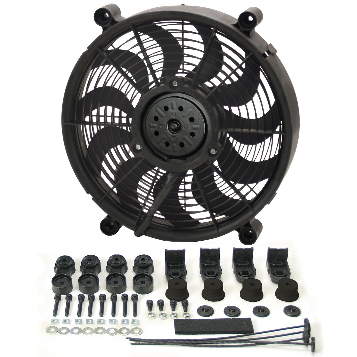 Derale 14" High Output Single RAD Pusher/Puller Fan with Premium Mount Kit 16214