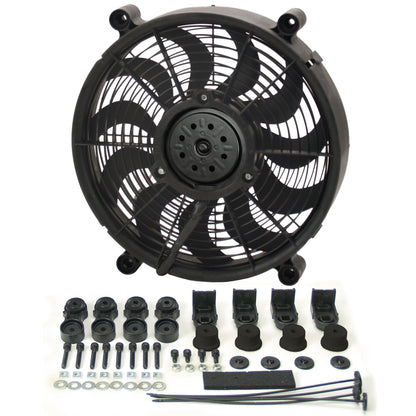 Derale 14" High Output Single RAD Pusher/Puller Fan with Premium Mount Kit 16214