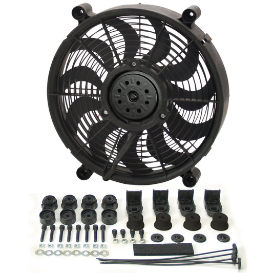 Derale 14" High Output Single RAD Pusher/Puller Fan with Premium Mount Kit 16214