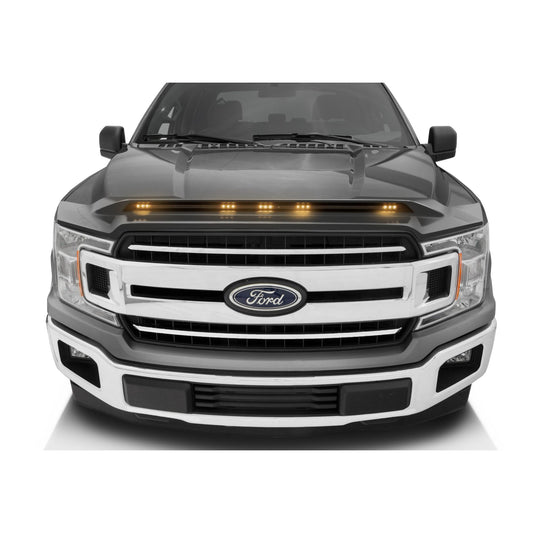 Auto Ventshade 753096-J7 Aeroskin LightShield Color Hood Protector Magnetic Grey Metallic For 2017-2020 Ford F-150 (Excl Raptor Model)