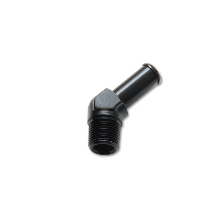 Vibrant Performance - 11221 - Male NPT to Hose Barb Adapter 45 Degree; NPT Size: 1/4 in. Hose Size: 3/8 in.