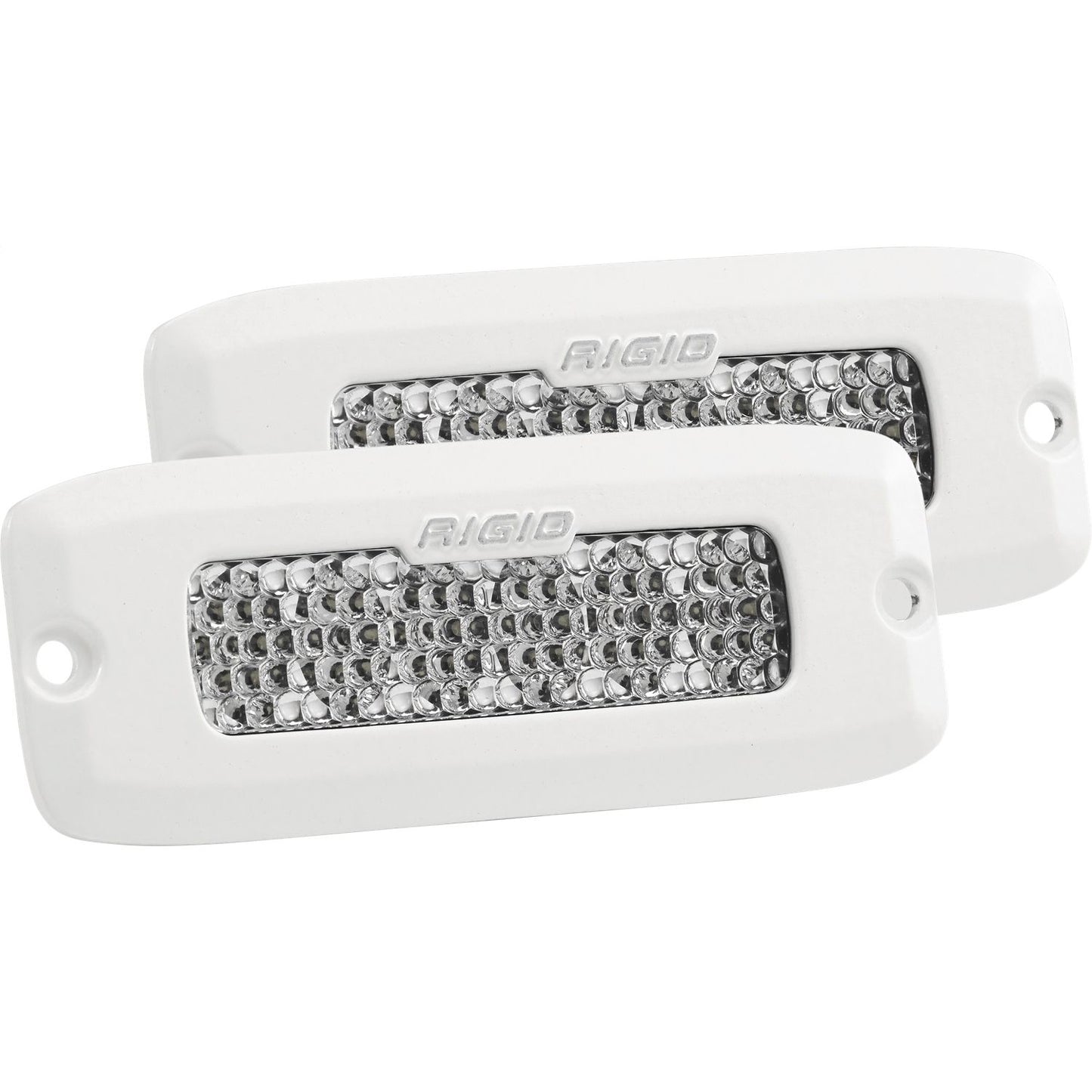 RIGID Industries SR-Q Series PRO Flood Diffused Flush Mount White Housing Pair 965513