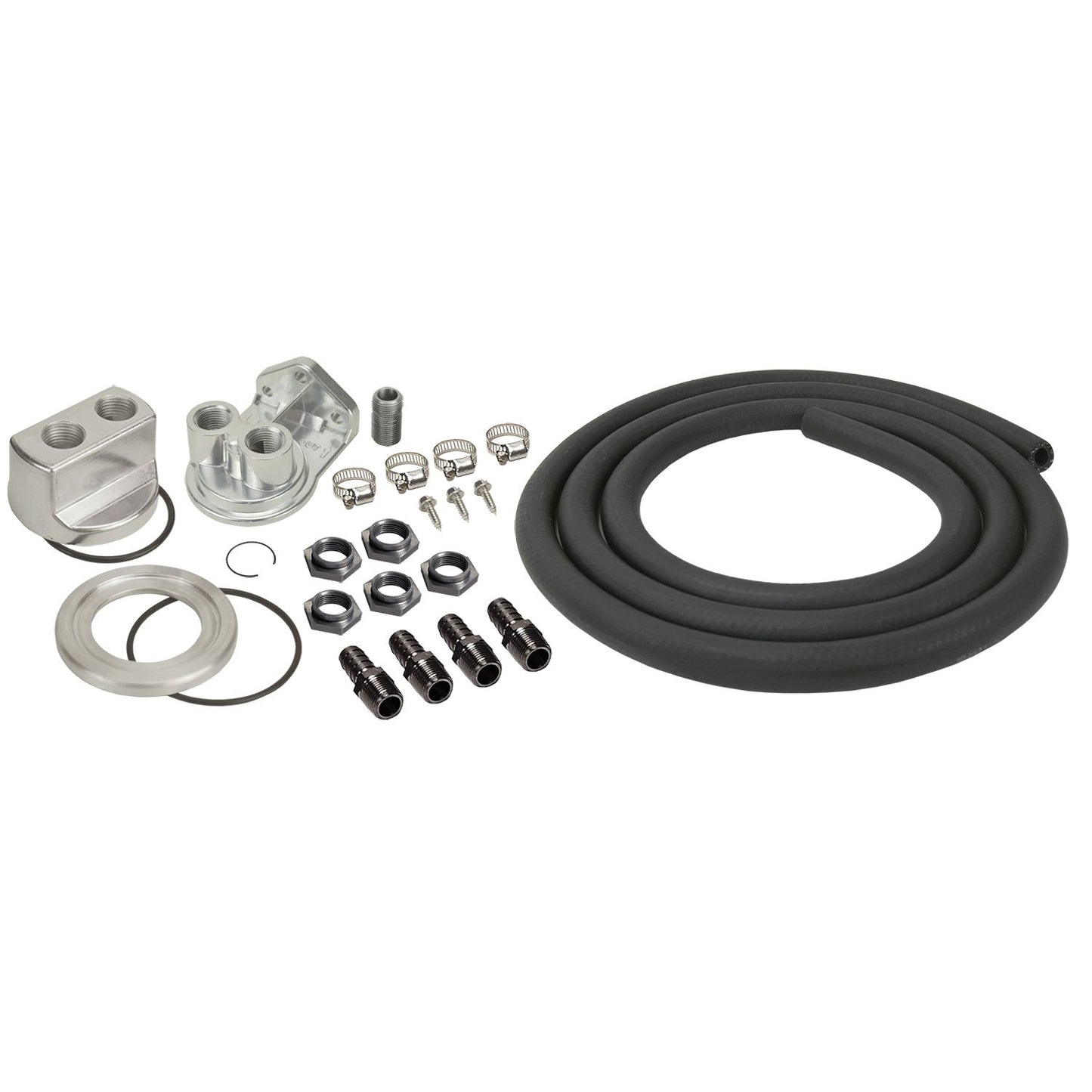 Derale Universal Engine Oil Filter Relocation Kit with 1/2" NPT Ports 15748