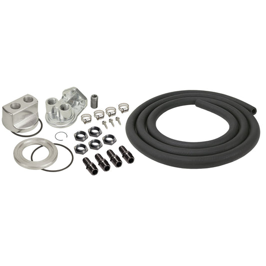 Derale Universal Engine Oil Filter Relocation Kit with 1/2" NPT Ports 15748