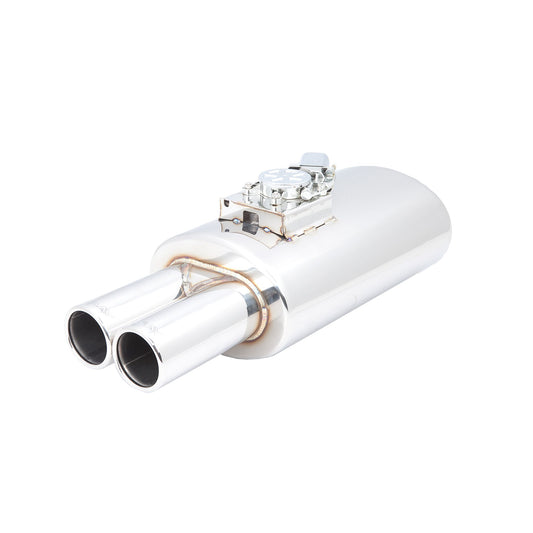 XFORCE Varex Universal Oval 6" X 9"15" Body Length 21/2"Flanged Inlet 3" Twin Double-Wall Tips; Exhaust Muffler VMK7-250