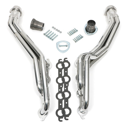 Hedman Hedders HEDMAN HEADERS 1982-04 CHEVY/GMC S10/S15 (2WD) LS SWAP HEADERS; 1-1/2 IN. LONG TUBE; 3 IN. BALL/SOCKET COLLECTOR- HTC SILVER CERAMIC COATED 69056
