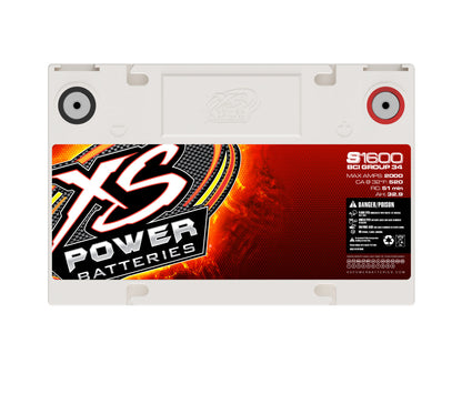 XS Power Batteries 16V AGM Batteries - 3/8" Stud Terminals Included 2000 Max Amps S1600