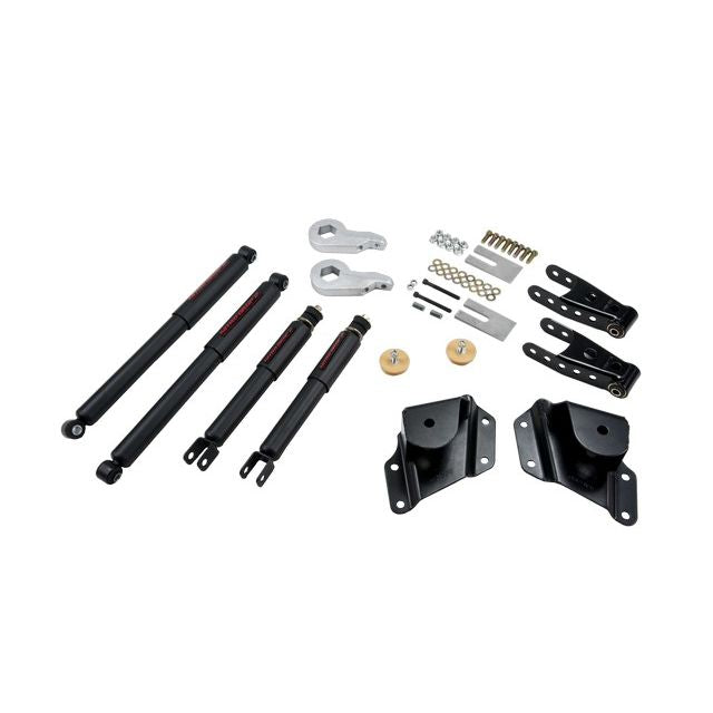BELLTECH 654ND LOWERING KITS Front And Rear Complete Kit W/ Nitro Drop 2 Shocks 2005-2006 Chevrolet Silverado/Sierra (Std Cab w/ Factory Front Torsion bar) 1 in. or 2 in. F/4 in. R drop W/ Nitro Drop II Shocks