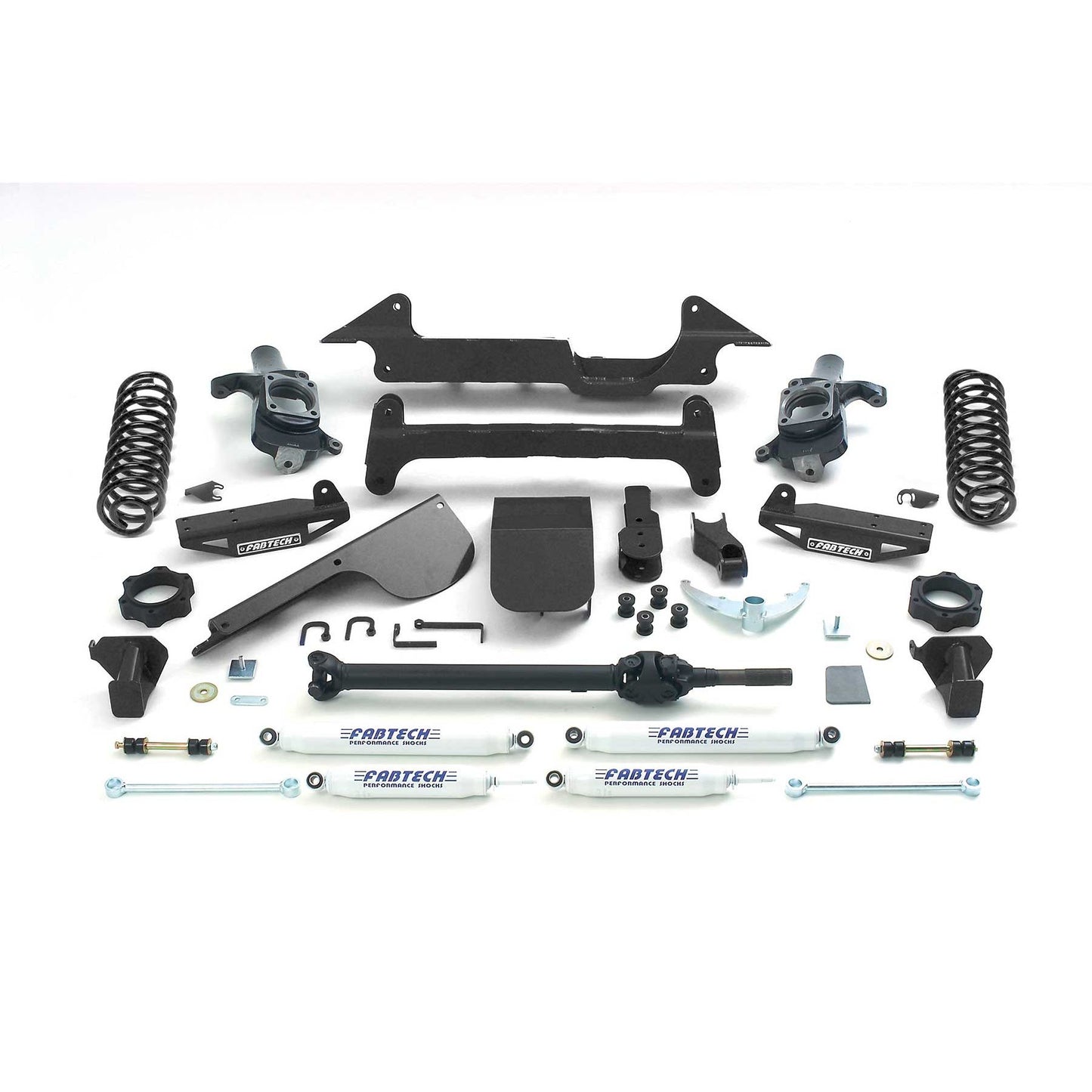 Fabtech 6" PERF SYS W/PERF SHKS 03-08 HUMMER H2 SUV/SUT 4WD W/RR COIL SPRINGS K5000