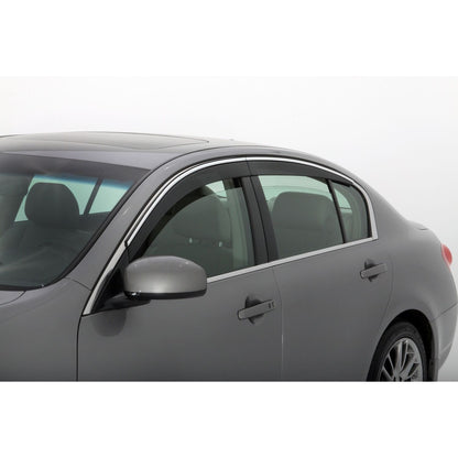 Auto Ventshade 794004 Low Profile Ventvisor Side Window Deflector With Chrome Trim 4-Piece Set For 2007-2010 Infiniti G35
