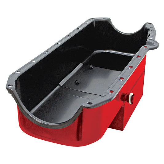 HAMBURGER'S PERFORMANCE PRODUCTS SB CHEVY CIRCLE TRACK CLAIMER OIL PAN; 1955-79 SB CHEVY 283-400 8QT DRIVERS SIDE DIPSTICK 1171