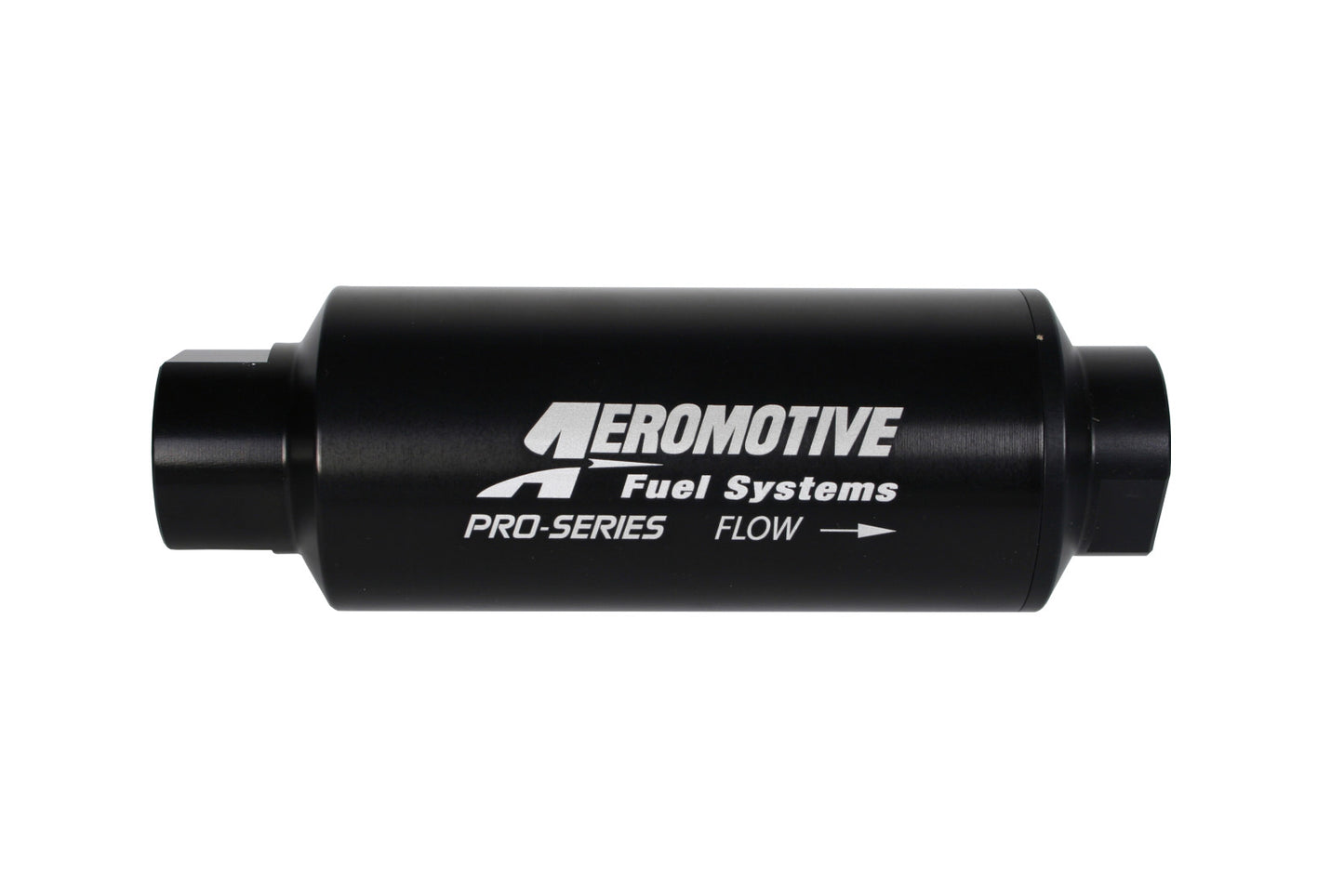 Aeromotive Filter, In-Line, 40-m Stainless Mesh Element, ORB-12 Port, Black Hardcoat Pro-Series, 2-1/2" OD 12342