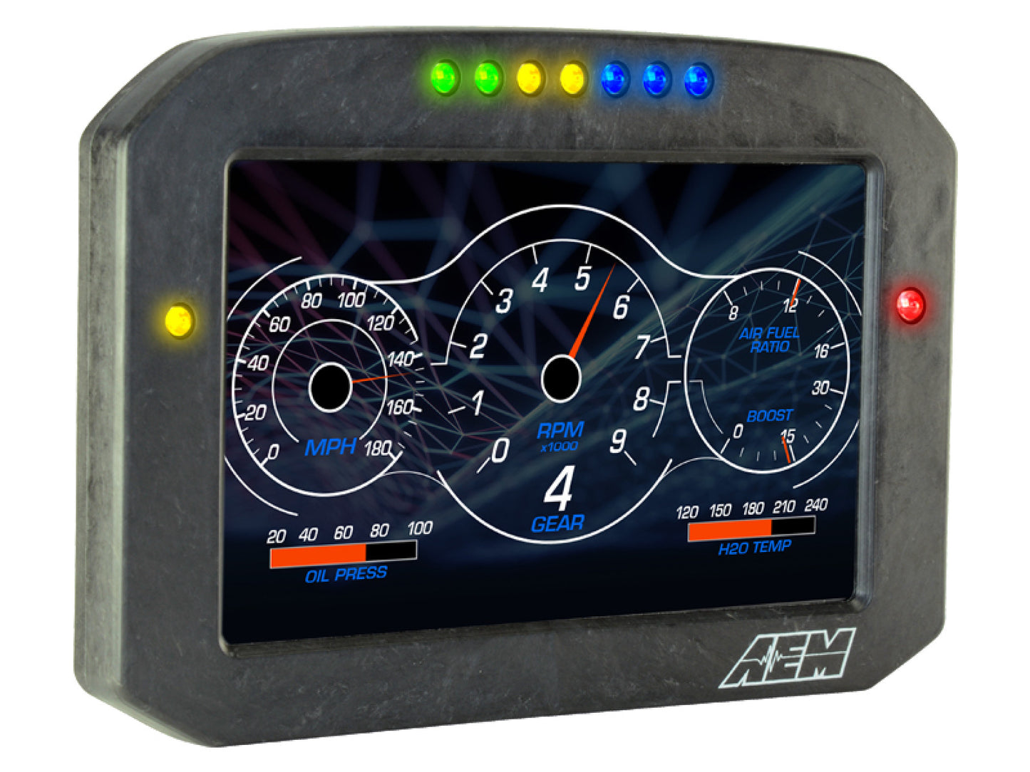 AEM CD-7 Carbon Flat Panel Digital Racing Dash Display - Non-Logging / GPS Enabled 30-5702F
