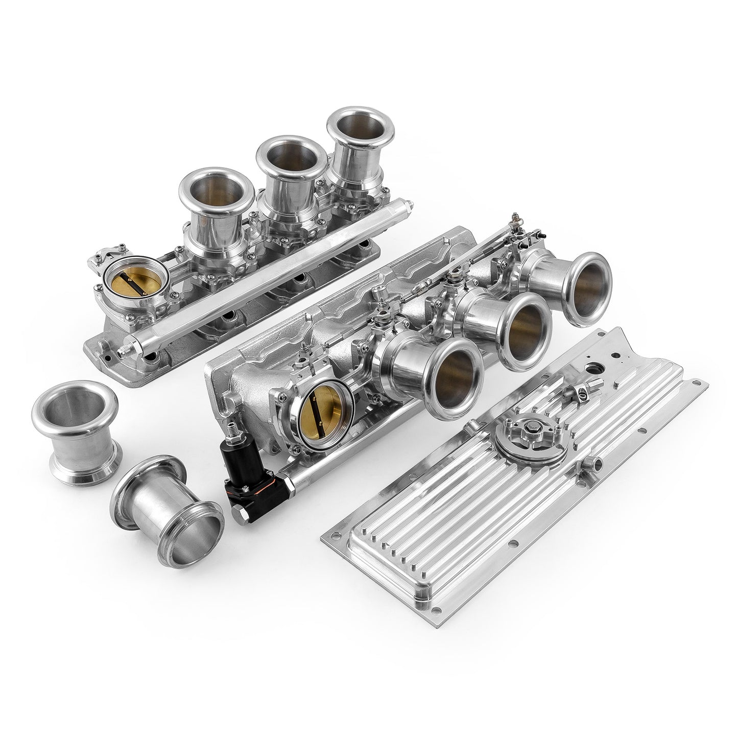 Speedmaster 1-148-042-02 Fits Chevy GM LS1 Downdraft EFI Stack Intake Manifold System Complete [Machined Polished]