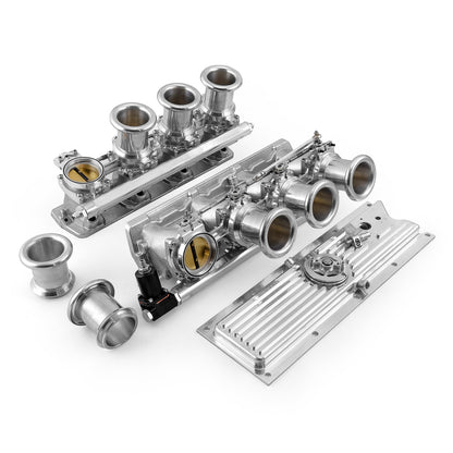 Speedmaster 1-148-042-02 Fits Chevy GM LS1 Downdraft EFI Stack Intake Manifold System Complete [Machined Polished]
