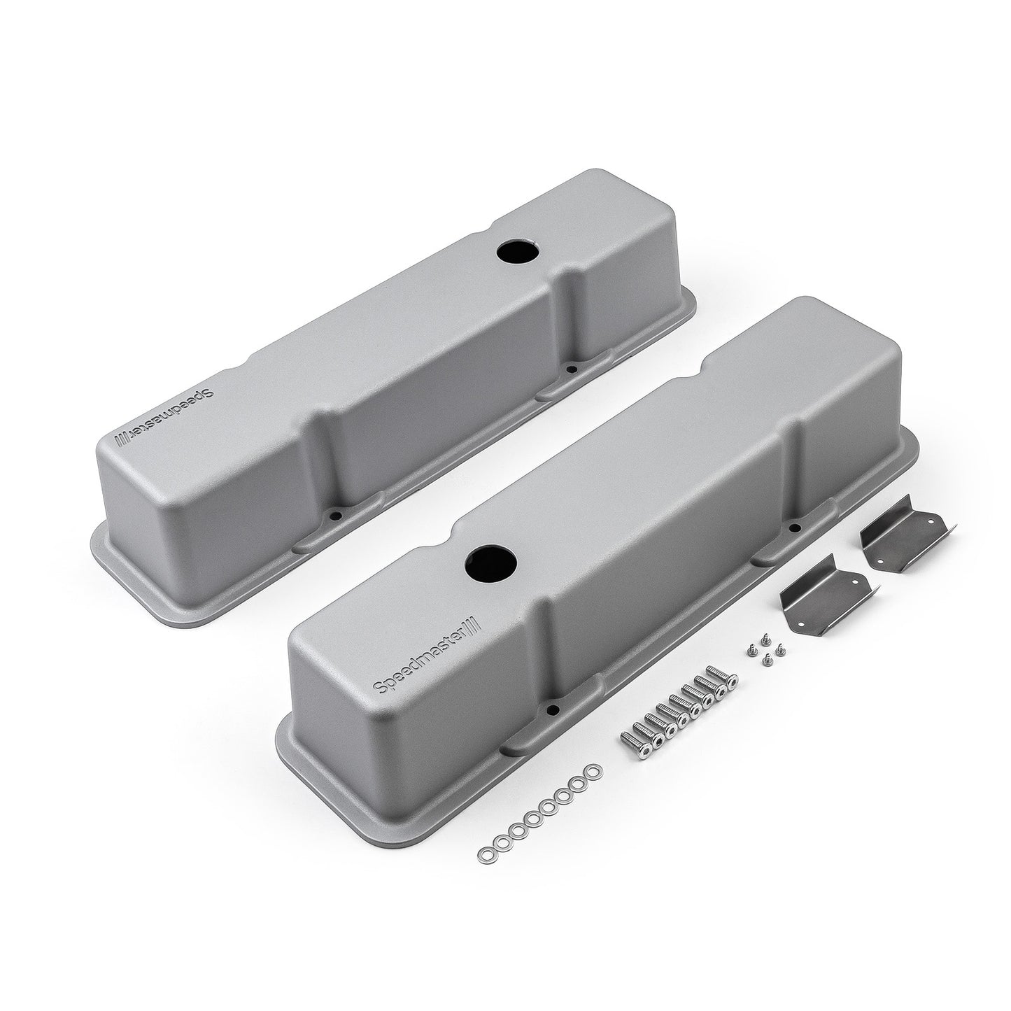 Speedmaster 1-314-001-02 Fits Chevy SBC 350 Aluminum Valve Covers Tall W/Hole [Silver]