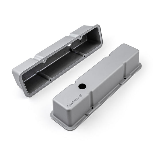 Speedmaster 1-314-001-02 Fits Chevy SBC 350 Aluminum Valve Covers Tall W/Hole [Silver]