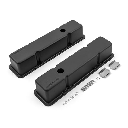 Speedmaster 1-314-001-03 Fits Chevy SBC 350 Aluminum Valve Covers Tall W/Hole [Black]