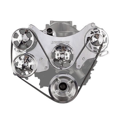 Speedmaster 1-415-003-01 Fits Ford SB 289 302 351w Aluminum Serpentine Complete Engine Pulley Kit [Polished]