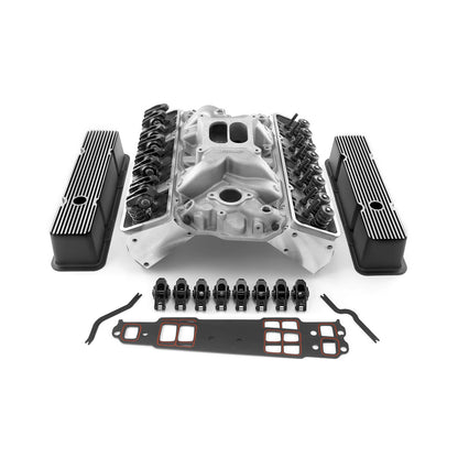 Speedmaster 1-435-005 Fits Chevy SBC 350 Straight Cylinder Head Top End Engine Combo Kit [Solid/Mechanical Flat Tappet]