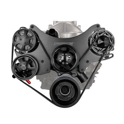 Speedmaster 1-673-003-02 Fits Ford SB 289 302 351w Aluminum Complete Serpentine Belt Drive System Kit [Black]