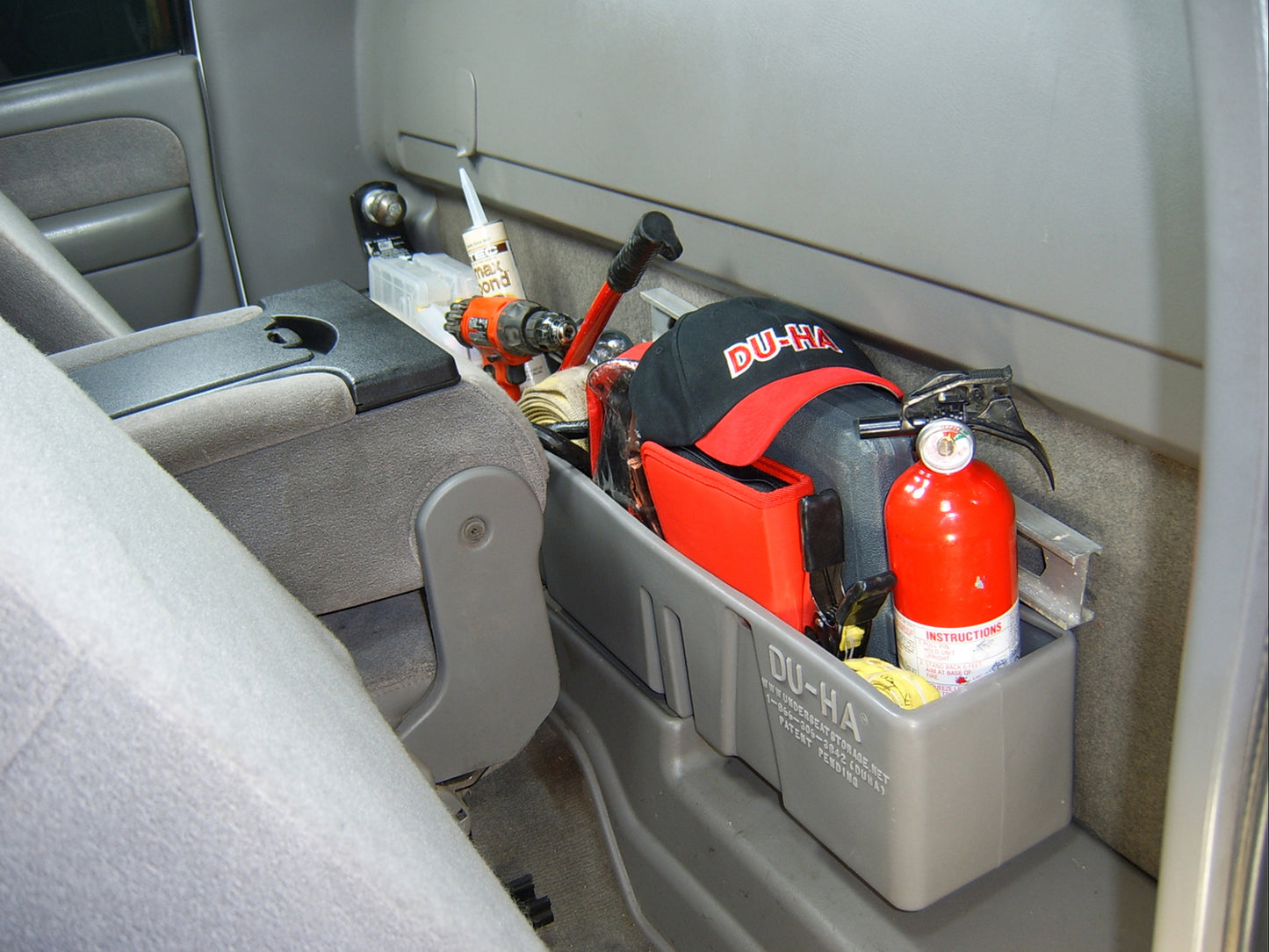 DU-HA 10026 Chevrolet/GMC Behind-the-Seat Storage Console Organizer And Gun Case - Dark Gray