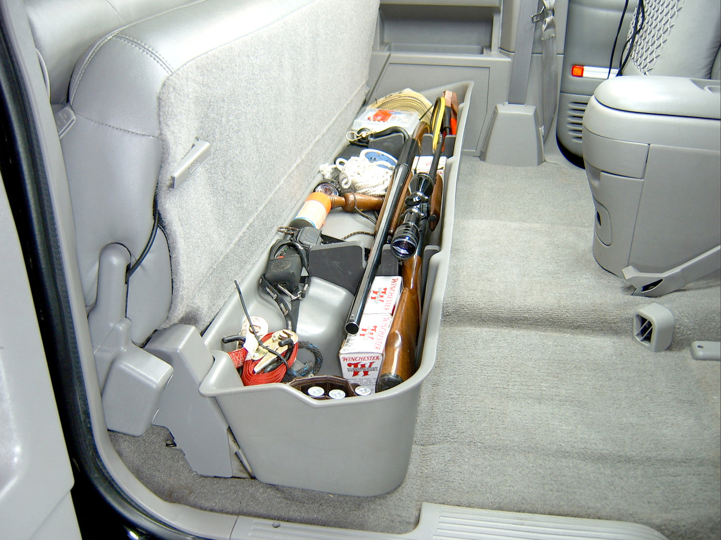 DU-HA 10037 Chevrolet/GMC Underseat Storage Console Organizer And Gun Case - Black
