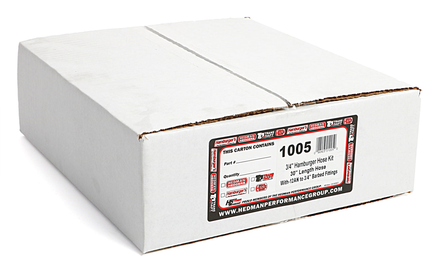 HAMBURGER'S PERFORMANCE PRODUCTS 30 IN. PREMIUM OIL LINES FOR HAMBURGER'S BILLET OIL FILTRATION KITS; 3/4 IN. I.D. HOSE; -12AN FITTINGS 1005