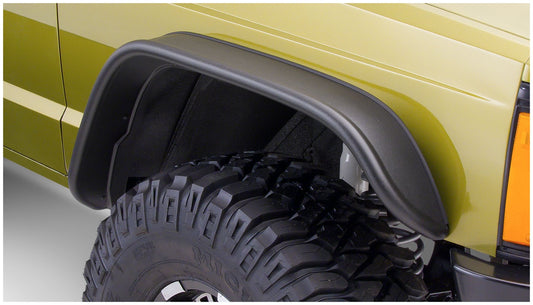 Bushwacker 10063-07 Black Jeep Flat Style Textured Finish Front Fender Flares For 1984-2001 Jeep Cherokee