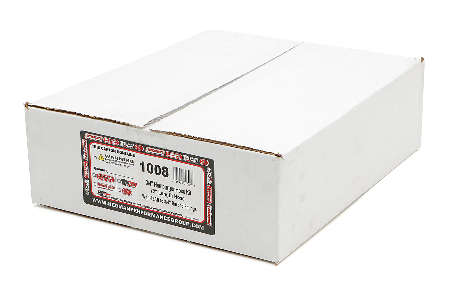 HAMBURGER'S PERFORMANCE PRODUCTS 72 IN. PREMIUM OIL LINES FOR HAMBURGER'S BILLET OIL FILTRATION KITS; 3/4 IN. I.D. HOSE; -12AN FITTINGS 1008