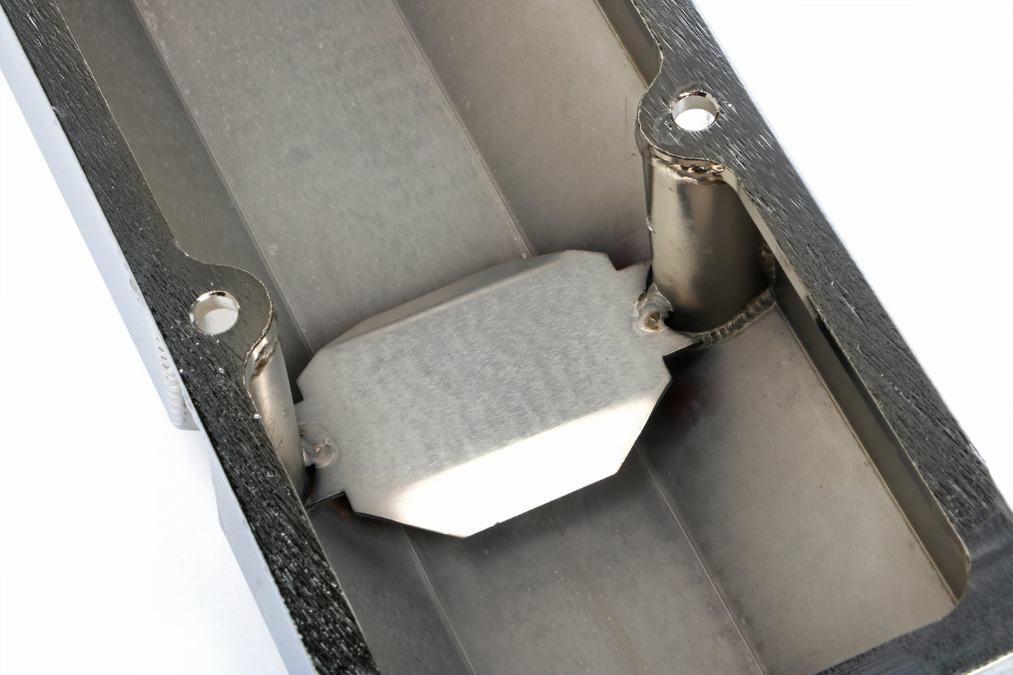 HAMBURGER'S PERFORMANCE PRODUCTS FABRICATED ALUMINUM VALVE COVERS CHROME SBC WITH HOLE 1025