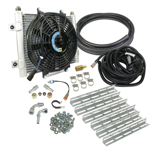 BD Diesel Xtrude Transmission Cooler with Fan - Complete Kit 1/2in Lines 1030606-1/2