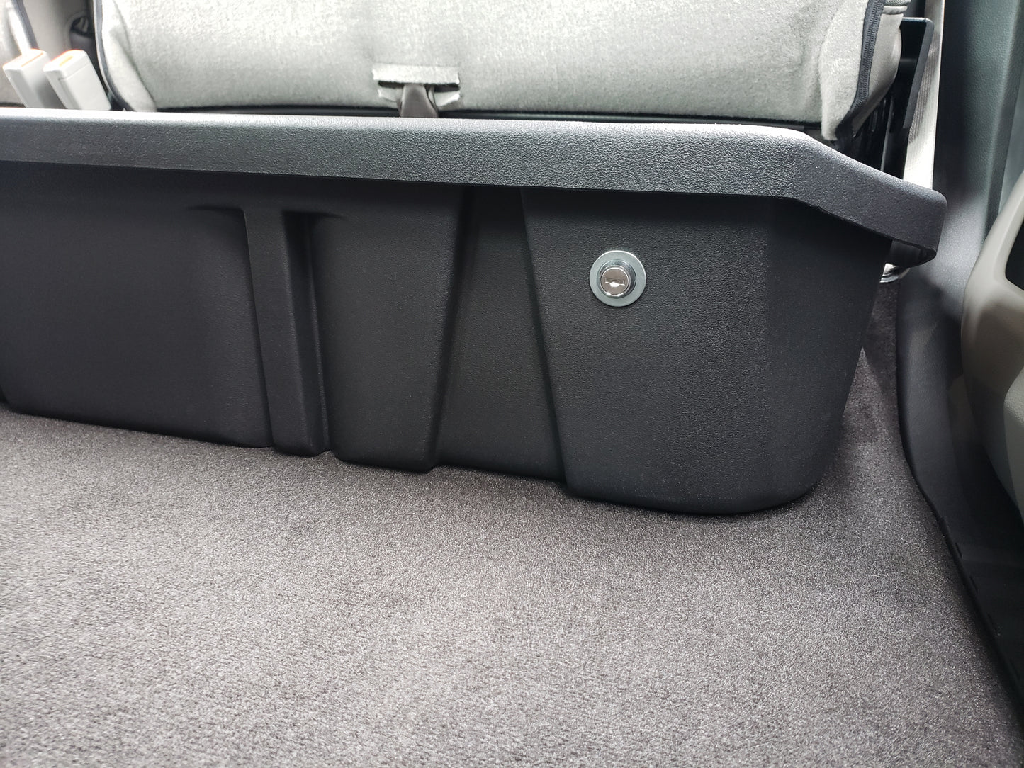 DU-HA 10307 Chevrolet/GMC Lockbox - Underseat Storage Console Organizer And Gun Case With Lockable Lid - Black