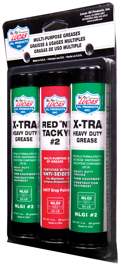 Lucas Oil Products 3oz.Grease Combo Pack (2) X-tra HD, (1) Red N Tacky 10315