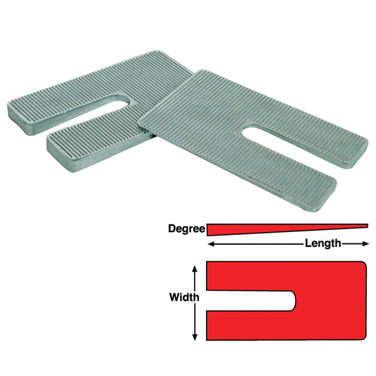 ZINC SHIMS 2.5x5x1.0 Degree (6)