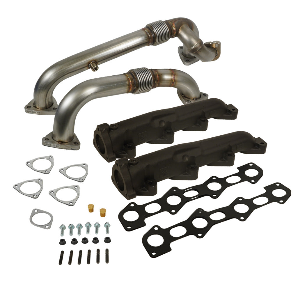 BD Diesel Exhaust Manifold & Up-Pipes Set Powerstroke 6.4L Ford 2008-2010 F-Ser SuperDuty 1041484