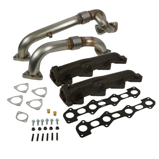 BD Diesel Exhaust Manifold & Up-Pipes Set Powerstroke 6.4L Ford 2008-2010 F-Ser SuperDuty 1041484