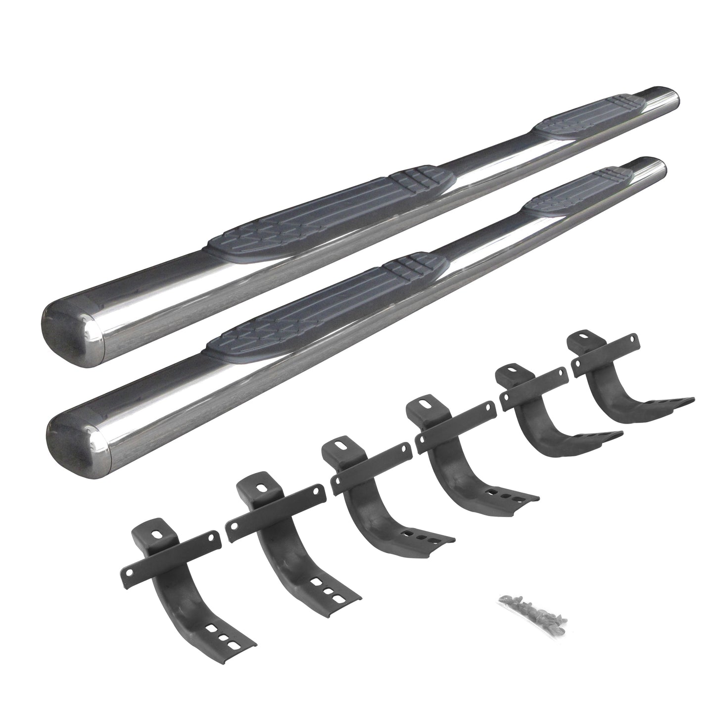 Go Rhino 104412973PS 4" 1000 Series SideSteps With Mounting Bracket Kit Polished Stainless Steel