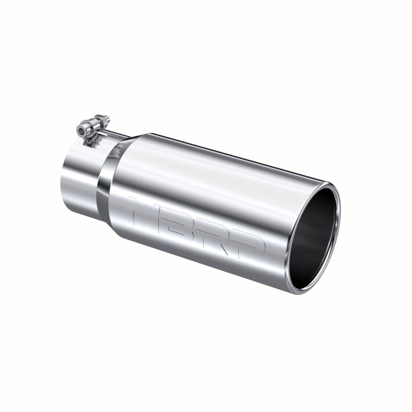 MBRP Exhaust Tip; 5in. O.D. Rolled Straight 4in. inlet 12in. length; T304 T5050