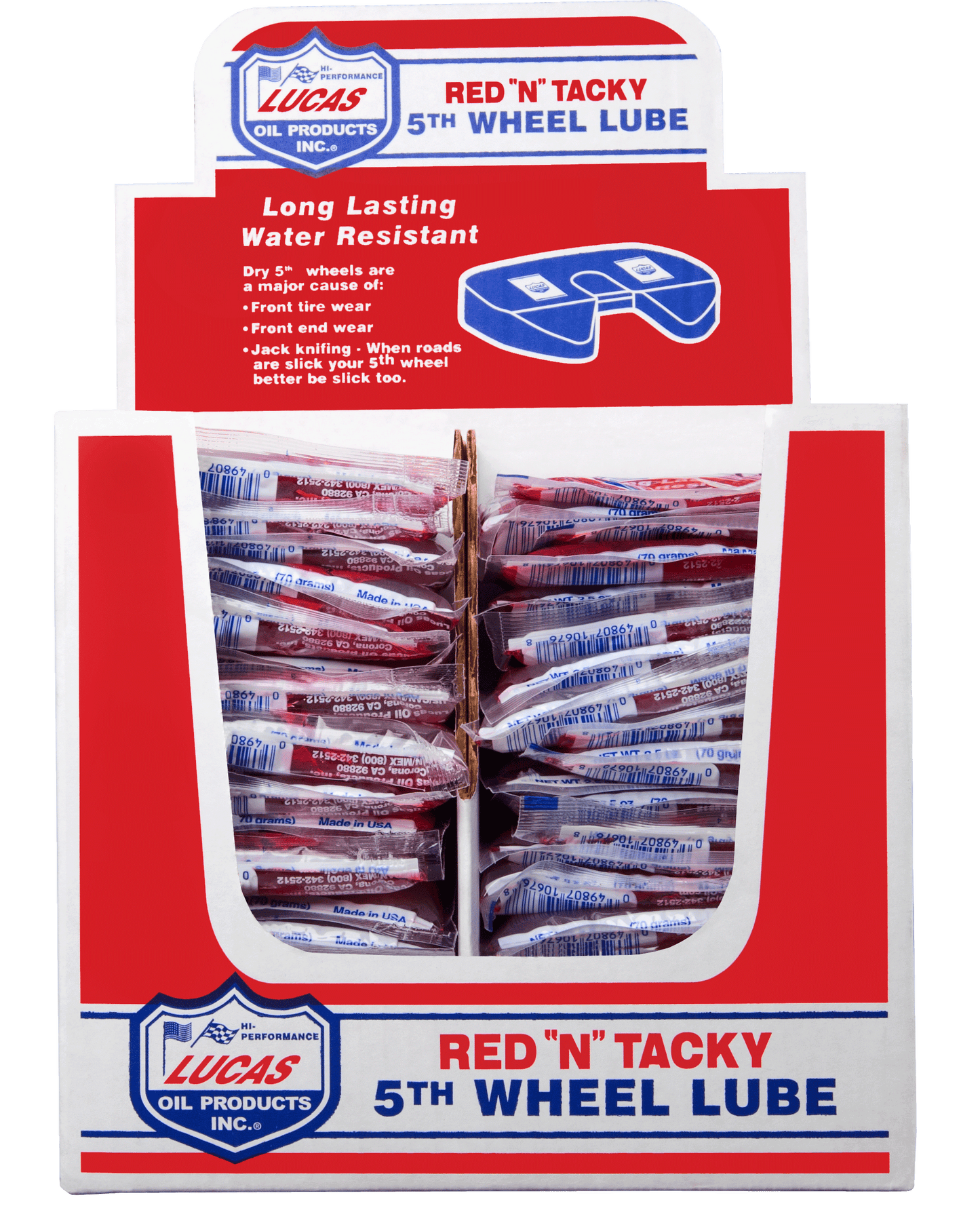Lucas Oil Products Red N Tacky 5th Wheel Lube 4-48pk display cartons 10676