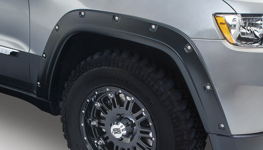 Bushwacker 10927-02 Black Pocket/Rivet Style Smooth Finish 4-Piece Fender Flare Set For 2011-2016 Jeep Grand Cherokee (Excludes SRT8)