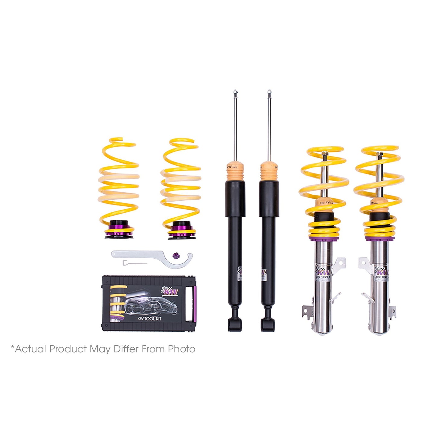 KW Suspensions 102800CX KW V1 Coilover Kit Bundle - VW Golf R MKVIII with electronic dampers