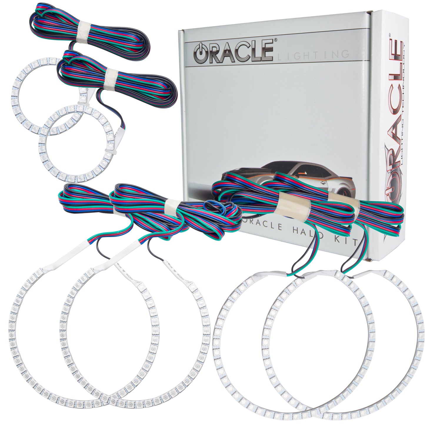 Oracle Lighting 1118-330 - Dodge Charger 2005-2010 ORACLE ColorSHIFT Triple Ring Halo Kit