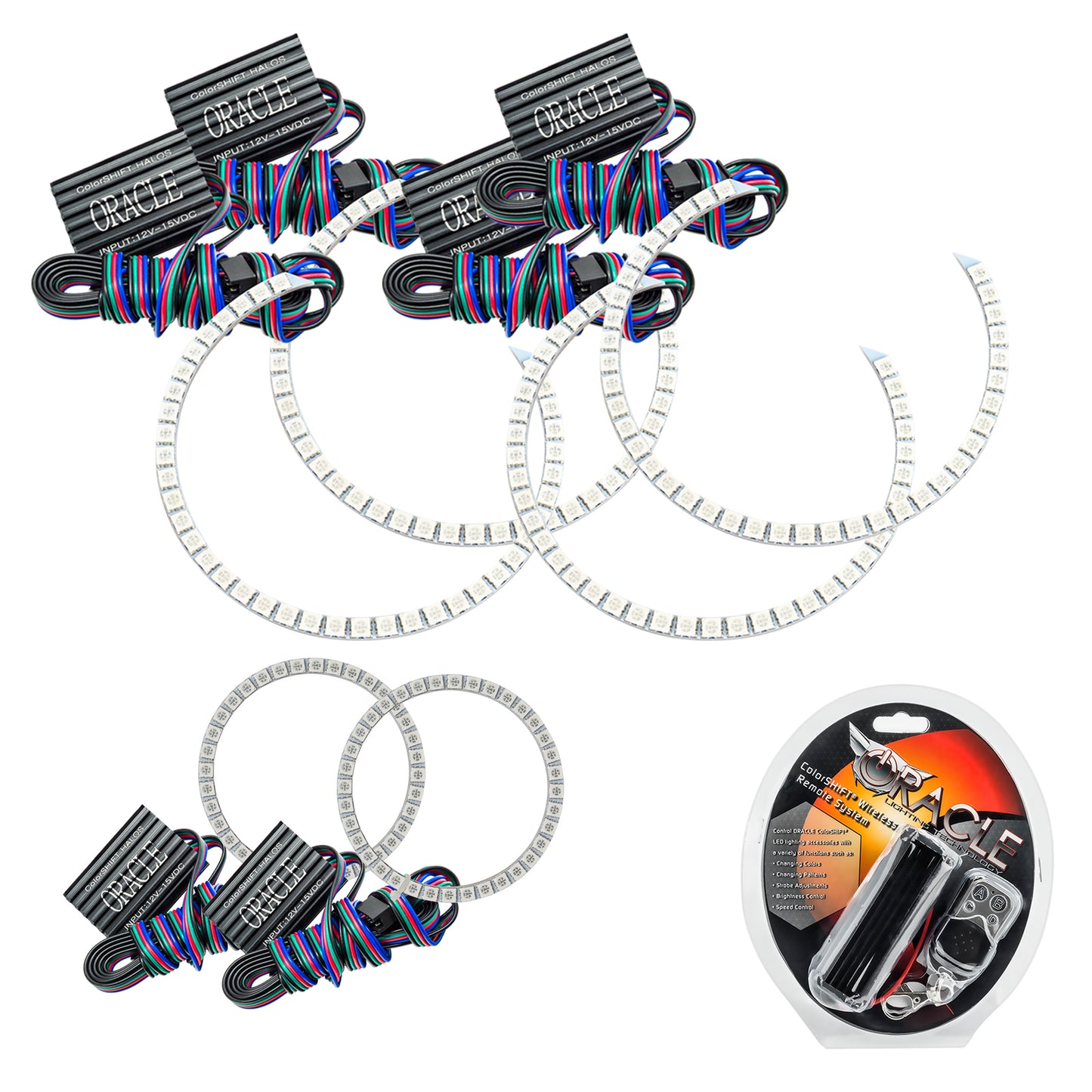 Oracle Lighting 1118-330 - Dodge Charger 2005-2010 ORACLE ColorSHIFT Triple Ring Halo Kit