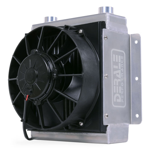 Derale 18 Row Hi-Flow Racing Remote Fluid Cooler with Single Fan, 7/8-14 UNF O-ring 65861